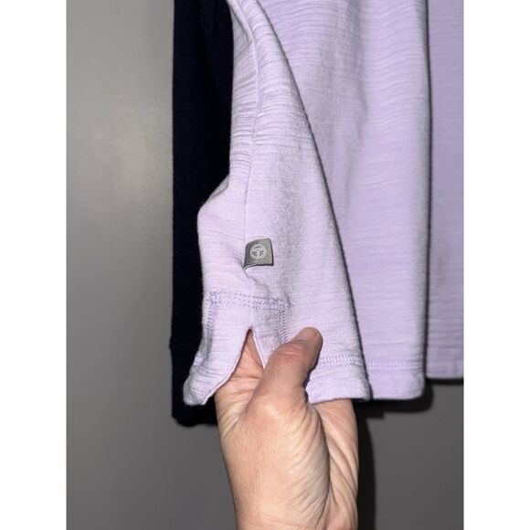 Talbots Slub Terry Pullover Sweatshirt Colorblock Raglan UPF Stretch Gym Large - Picture 7 of 15